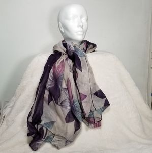Sheer Floral Scarf or Shawl